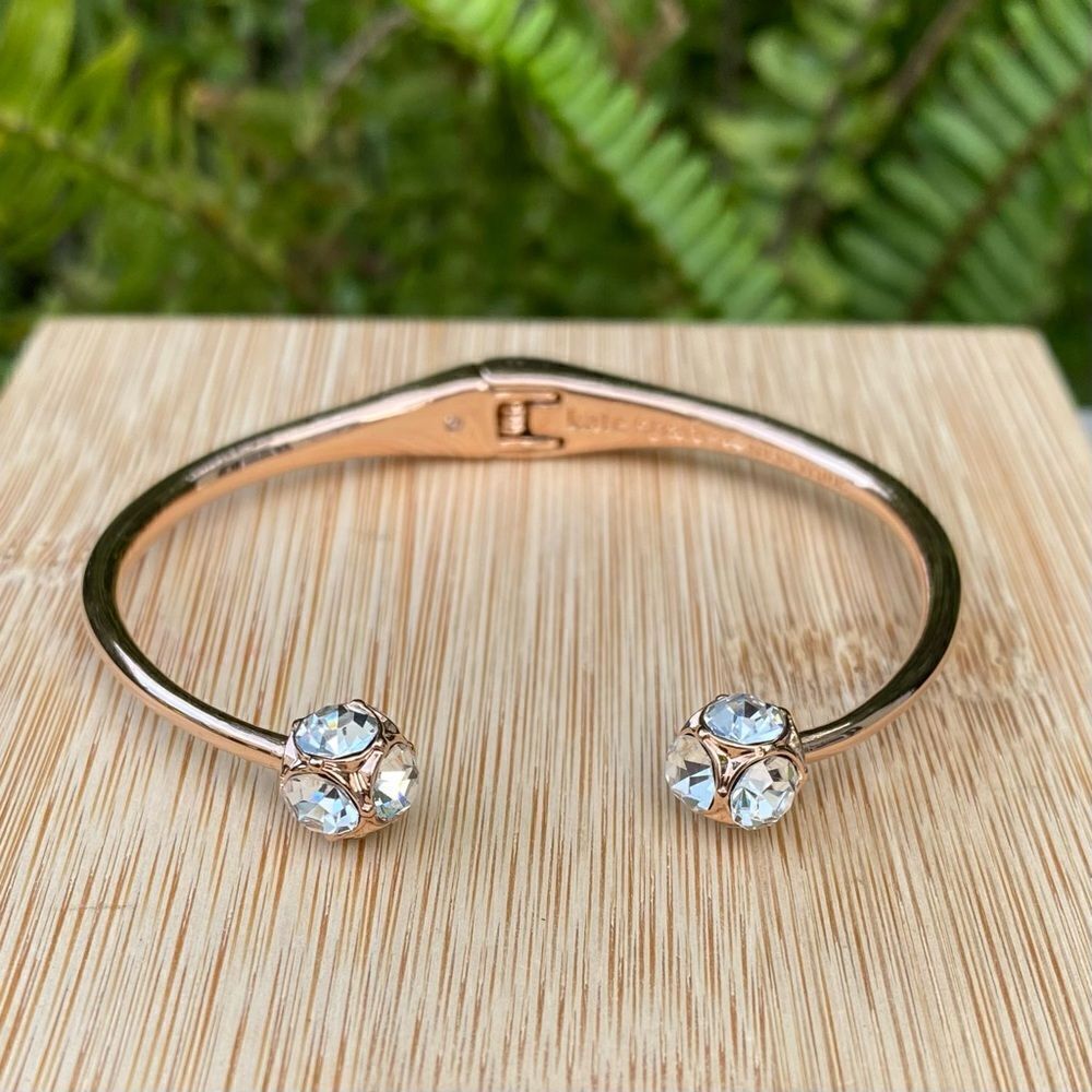 NWOT New Kate Spade Rose Gold Crystal Lady Marmalade Open Cuff Bracelet - Picture 6 of 9